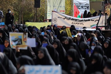 تصاویر/ تجمع بانوان حوزه‌های علمیه خواهران در حمایت از ملت مظلوم فلسطین