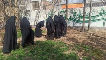 تصاویر/ کاشت چند اصله نهال در مدرسه علمیه الزهرا (س) اراک
