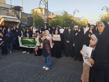 تصاویر/ حضور طلاب مدرسه علمیه الهیه ساوه در تجمع عفاف و حجاب