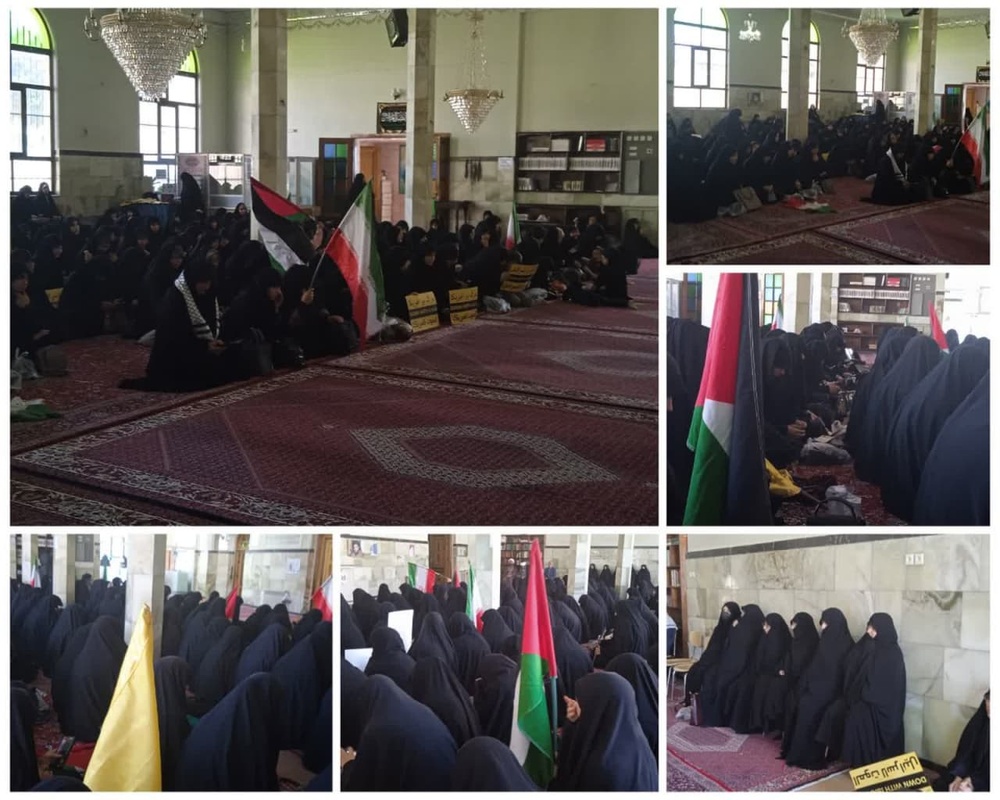 تجمع بانوان طلبه زنجانی در محکومیت جنایات رژیم سفاک صهیونیستی تجمع بانوان طلبه زنجانی در محکومیت جنایات رژیم سفاک صهیونیستی