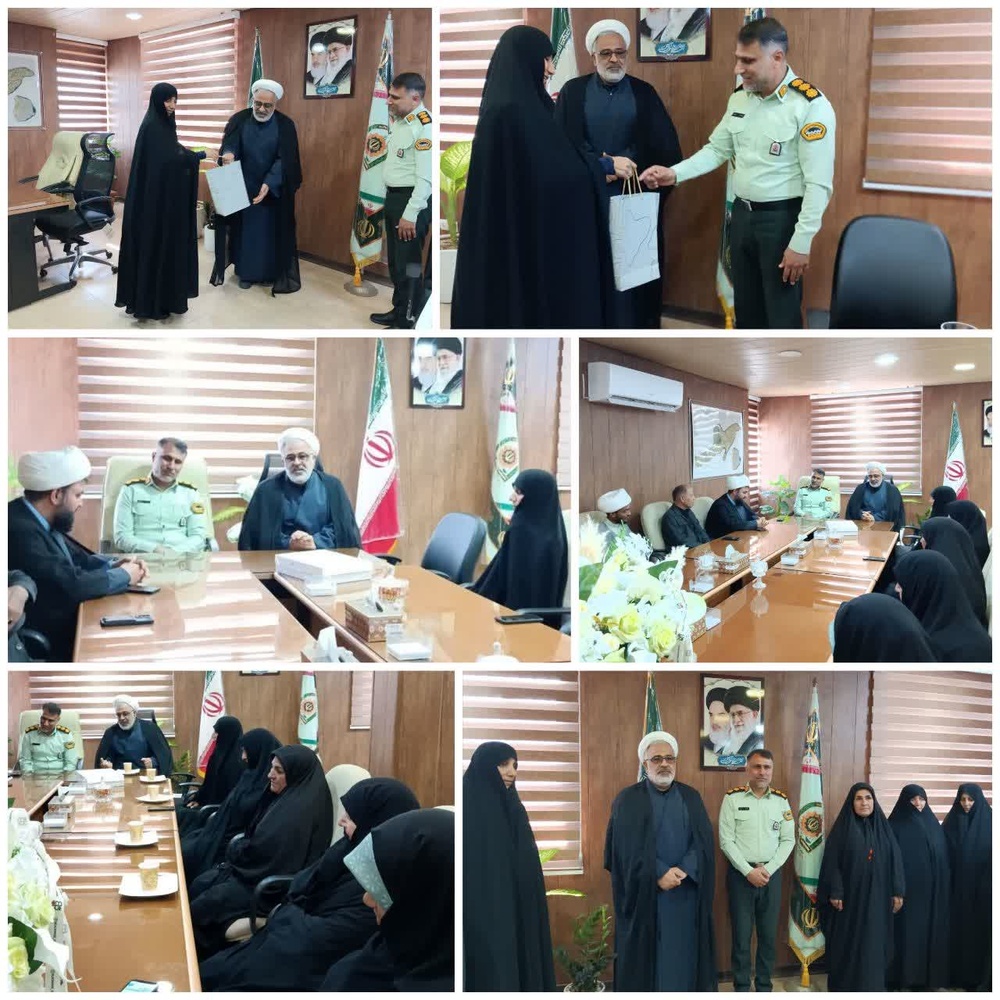حضور کارکنان مدرسه علمیه ریحانهالرسول(س) در فرماندهی نیروی انتظامی قشم بهمناسبت هفته فراجا + عکس