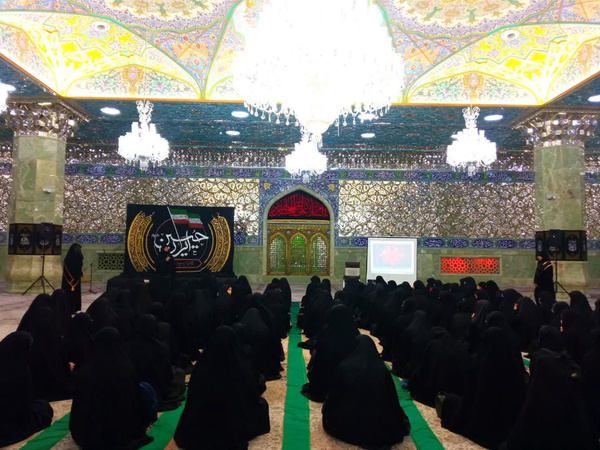 برپایی خیمه عزای دختران نوجوان در حرم حضرت فاطمه معصومه(س)