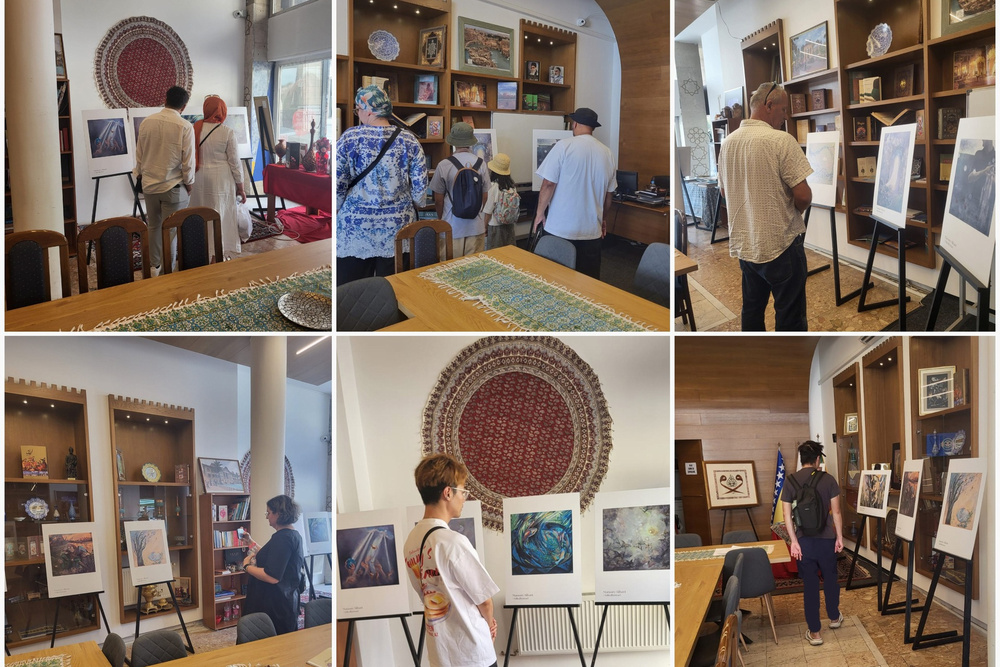 آثار هنری بانوی شهیده «منصوره عالیخانی» در سارایوو پایتخت بوسنی هرزگوین به نمایش گذاشته شد