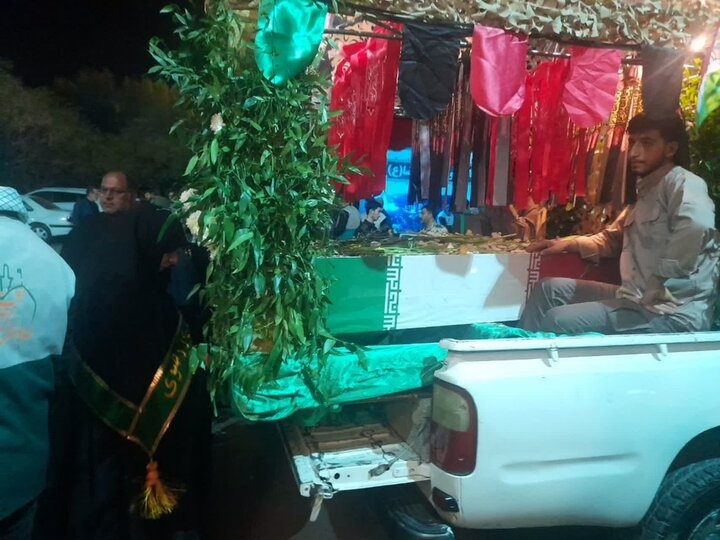 مراسم استقبال از شهید گمنام در مدرسه علمیه فاطمه الزهرا(س) ساوه