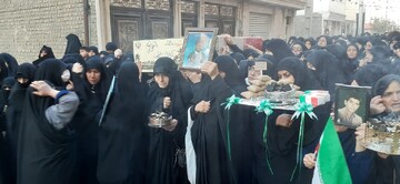 تصاویر/ مراسم تشییع و تدفین پیکر مطهر شهید گمنام در مدرسه علمیه خواهران حضرت آمنه(س) قم