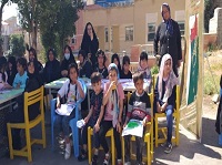 برپایی موکب‌ مدرسه علمیه خواهران شهرستان نمین در اربعین حسینی